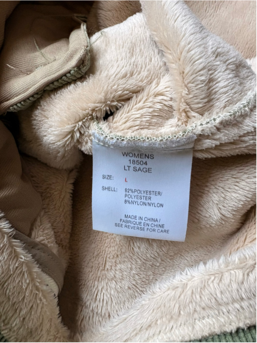 Woolrich Women's Sage Green Corduroy Fleece-Lined Vest - Size L - Picture 5 of 9